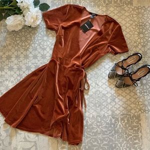 NWT F21 faux-suede wrap dress